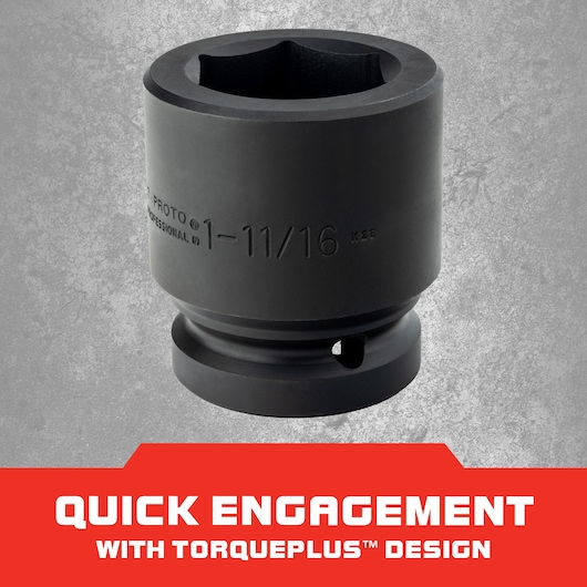 PROTO J09927 impact socket, black, shown at front angle on gray background, large size marking visible.