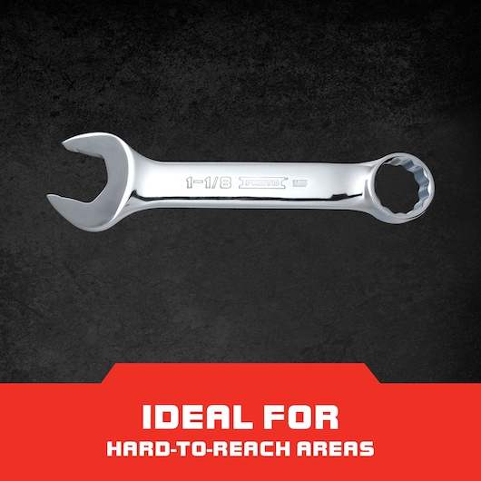 PROTO J1236S combination wrench with chrome finish, size 1-1/8, displayed on dark background.