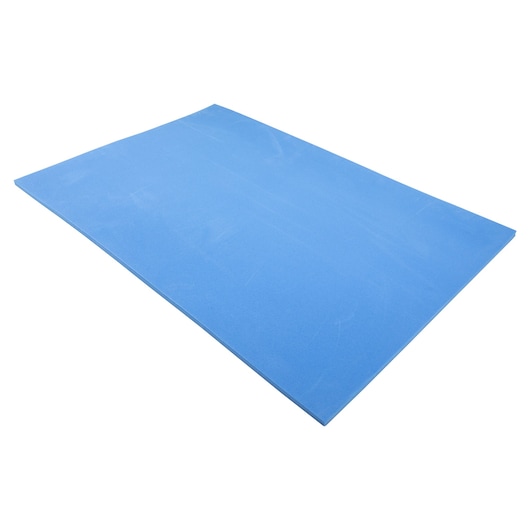PROTO DIYBL blue rectangular foam sheet, photography, angled view on white background.