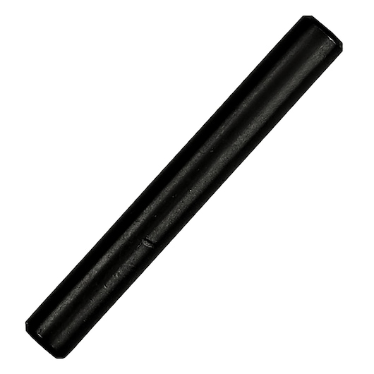 PROTO J07500P black steel pin, close-up angled on white background, hardware photography.