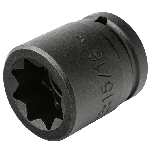 PROTO J07515S black 15/16 hex impact socket, angled view on white background.