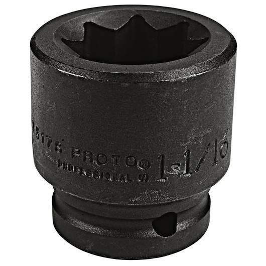 PROTO J07517S impact socket, black, 12-point, side angle on white background.