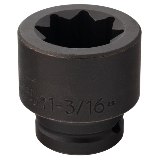 Photo of a PROTO J07519S black impact socket, 1-3/16 inch, shown upright on a white background.