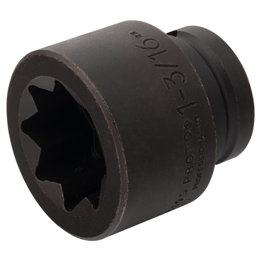 PROTO J07519S black impact socket, 12-point, with visible size marking, side angle on white background.