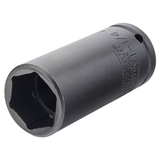 PROTO J07520-LT black impact socket, 6-point, cylindrical shape, angled on white background.
