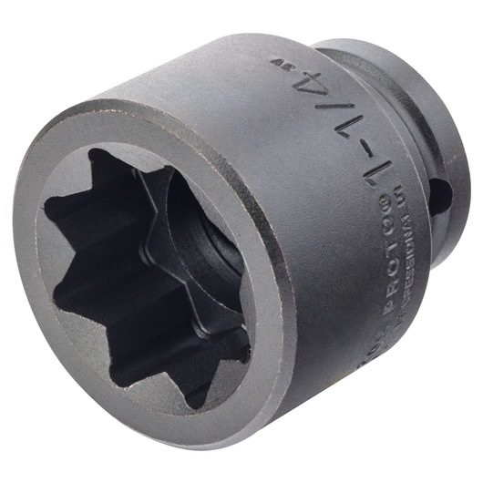 PROTO J07520S black impact socket photography, angled view on white background.