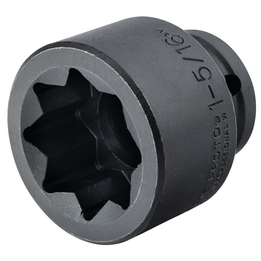 PROTO J07521S deep impact socket, black finish, angled front view on white background.