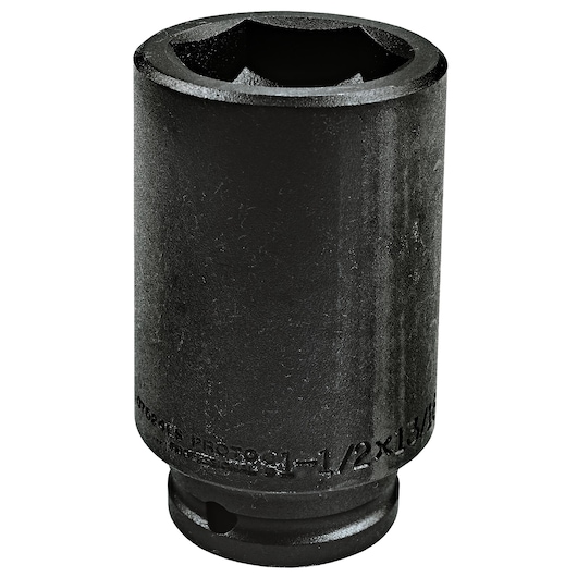 PROTO J07524-LS black impact socket, cylindrical shape, single unit, front angle on white background.