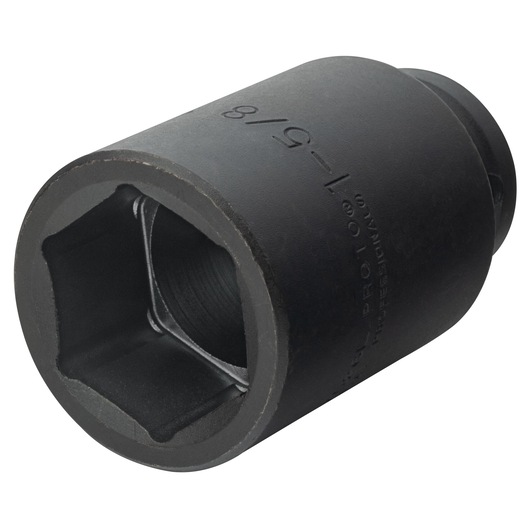 PROTO J07526L black impact socket, hexagonal shape, angled view on white background.