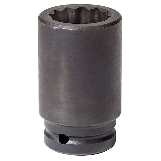 PROTO J07532MLT impact socket, dark finish, twelve-point design, upright angle, white background.
