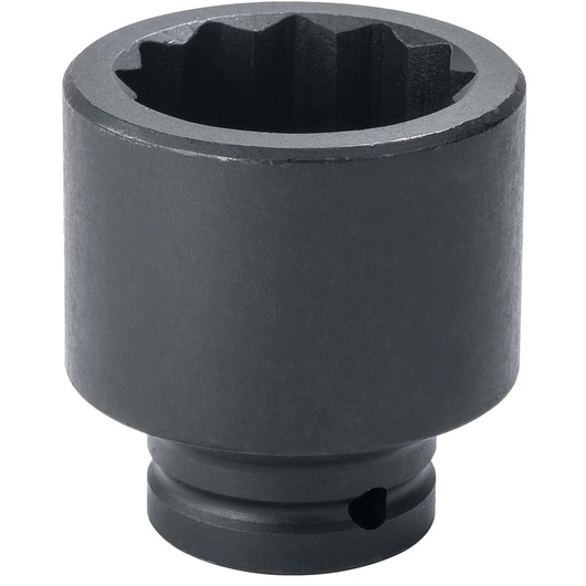 PROTO J07546MT dark gray impact socket, straight side view, hexagonal interior, white background.