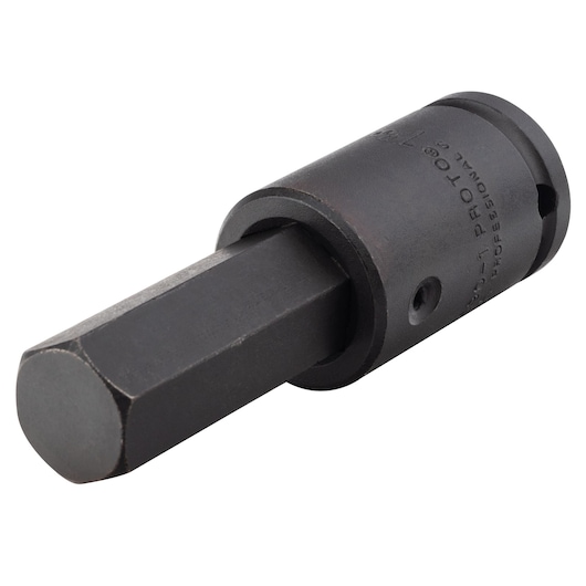 PROTO J075901 black hex bit socket, photography of tool angled on white background.
