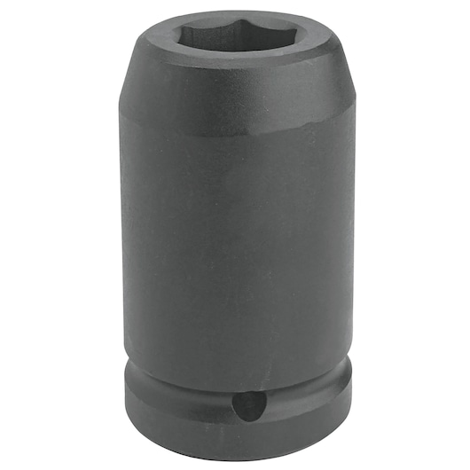 PROTO J10016L black impact socket, cylindrical shape, side angle on white background.