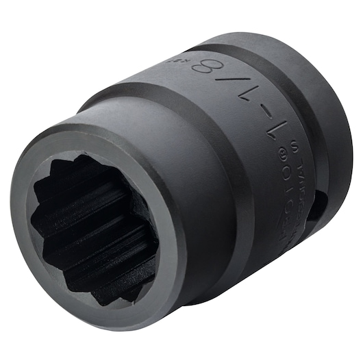 PROTO J10018T black 12-point impact socket, close-up angle on white background.