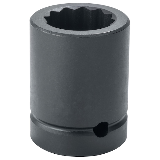 PROTO J10020T black six-point impact socket, cylindrical shape, side view on white background.