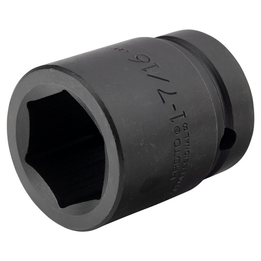 PROTO J10023 impact socket, matte black finish, side angle, photography on white background