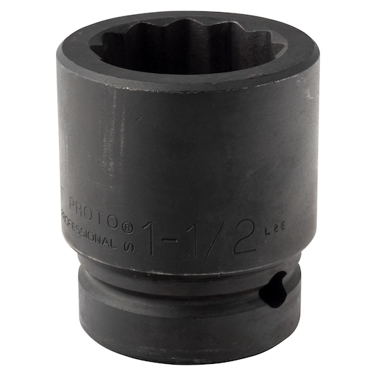 PROTO J10024T black industrial socket, 1-1/2 inch, front angle on white background.