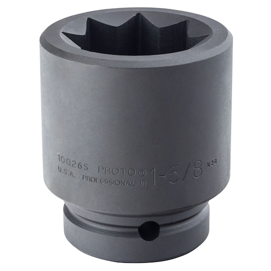PROTO J10026S impact socket, matte black finish, front angle on white background.