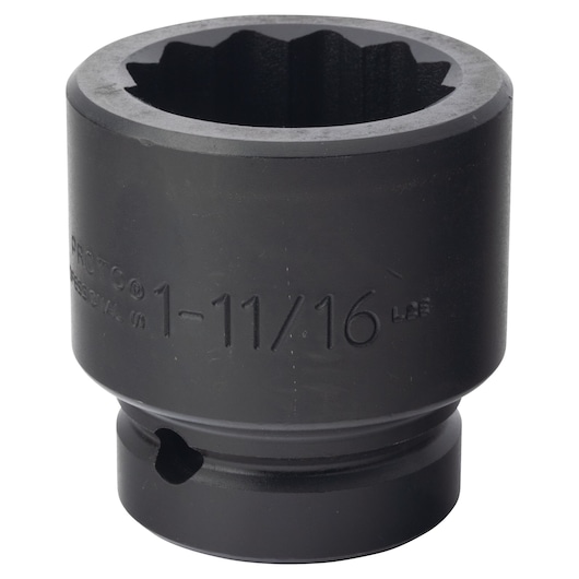 PROTO socket J10027T, black, 1-11/16 inch size, front angle, photography on white background