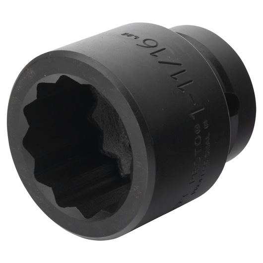 PROTO J10027T black 12-point impact socket, angled view on white background, tool photography