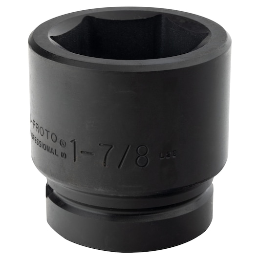 PROTO J10030 black 1-7/8 inch impact socket tool, front angle on white background.