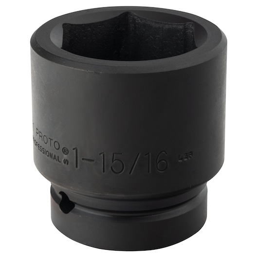 PROTO J10031 black impact socket, 1-15/16 inch, front angle on white background