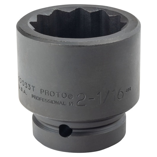 PROTO J10033T large black industrial socket, 12-point, side angle on white background.