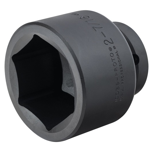 Photo of PROTO J10039 impact socket, black industrial finish, angled view on white background.