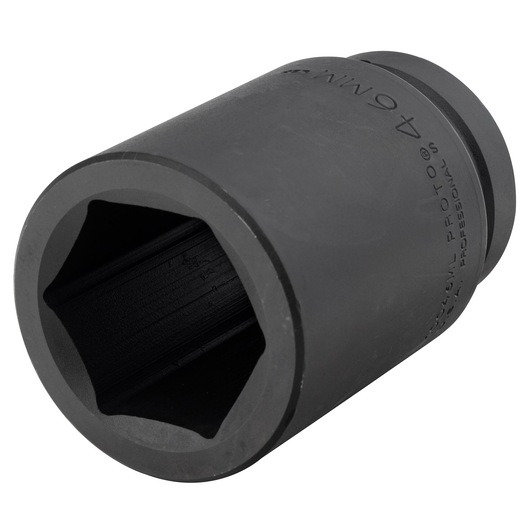 PROTO J10046ML impact socket, black, six-point, photography, angled view on white background.