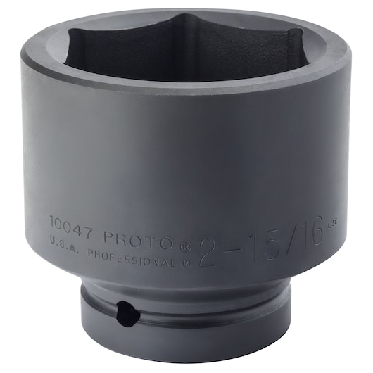PROTO J10047 deep impact socket, matte black, front angle on white background.