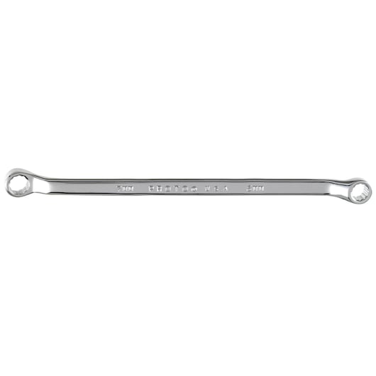 PROTO J1050M box end wrench, polished chrome, 7mm and 8mm, flat lay on white background.