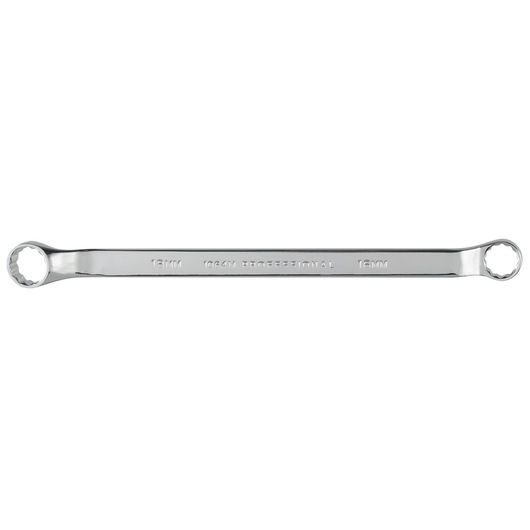 PROTO J1064M chrome box end wrench, 13mm and 16mm, tool photography, top view on white background.