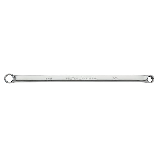PROTO J1118SPL box end wrench, double box, chrome finish, size markings, product on white background, top view.