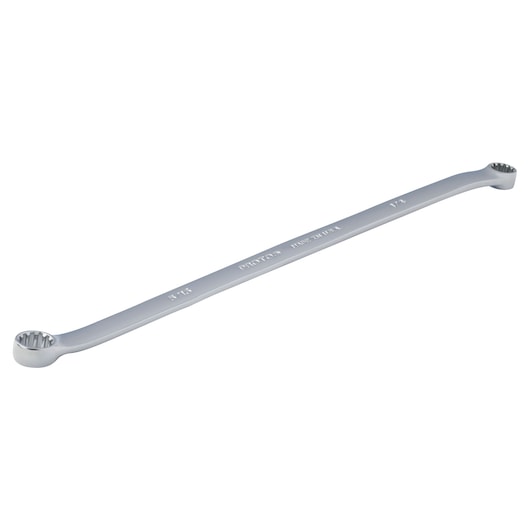 PROTO J1118SPL double box end chrome wrench with offset heads, white background, angled view.