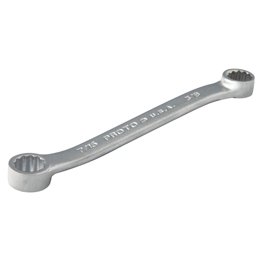 PROTO double box end wrench, silver finish, SKU J1122, side angle on white background.