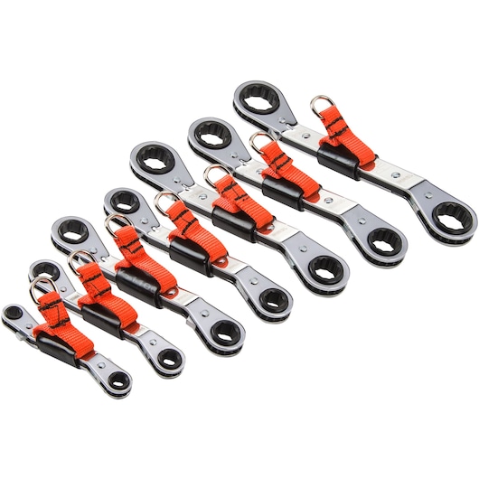 PROTO® Tether-Ready 6-Point/12-Point Offset Double Box Reversible Ratchet Metric Wrench Set (7 pc.)
