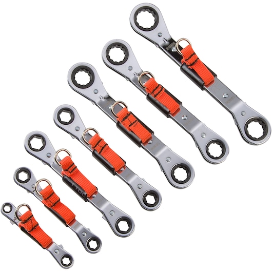 PROTO® Tether-Ready 6-Point/12-Point Offset Double Box Reversible Ratchet Metric Wrench Set (7 pc.)