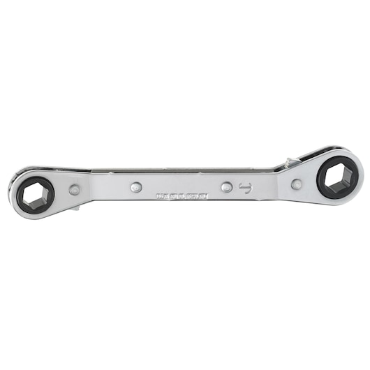 PROTO J1182M-A chrome ratcheting box wrench with dual ends, product photography on white background.