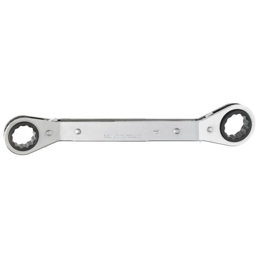 PROTO J1187M-A double box end ratcheting wrench, chrome finish, tool photographed on white background.