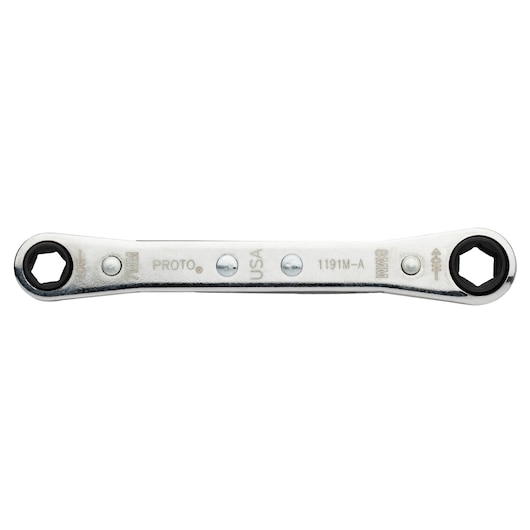 PROTO J1191M-A double end box wrench, silver finish, front angle on white background.
