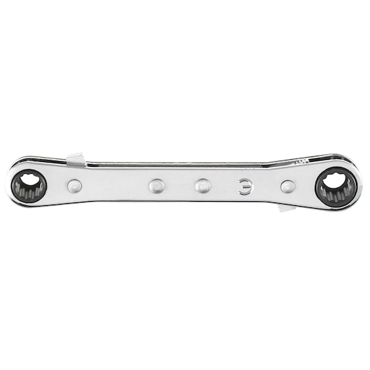 PROTO J1191MLO ratcheting box wrench, chrome finish, photography, side view on white background.