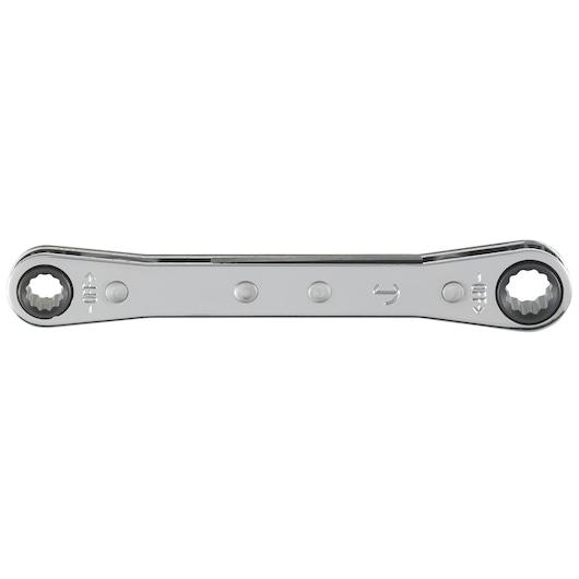 PROTO J1191T-A ratcheting box wrench, chrome finish, top view on white background.
