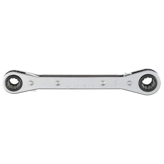 PROTO J1193MLO double ratcheting box wrench, silver finish, product photo, straight angle.