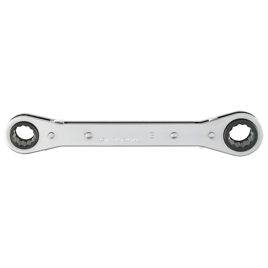 PROTO J1195MLO double box end ratcheting wrench, chrome finish, product photo on white background