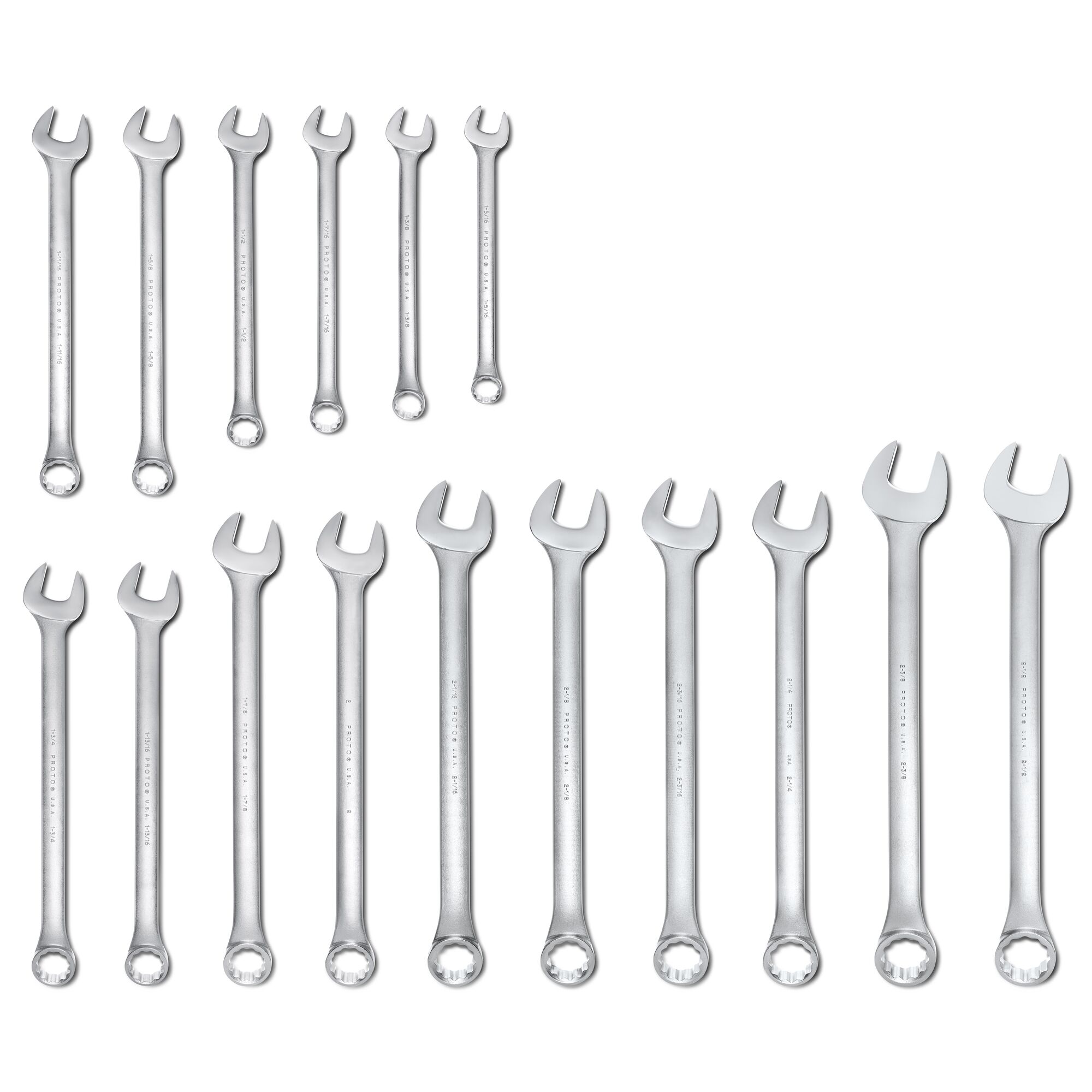 Proto 16 Piece Satin Combination Wrench Set 12 Point PROTO