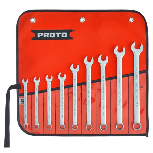 PROTO® Satin Metric 12-Point Combination ASD Wrench Set (9 pc.)