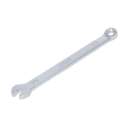 PROTO J1204EFM silver combination wrench, 1/8 inch size, product photo on white background.
