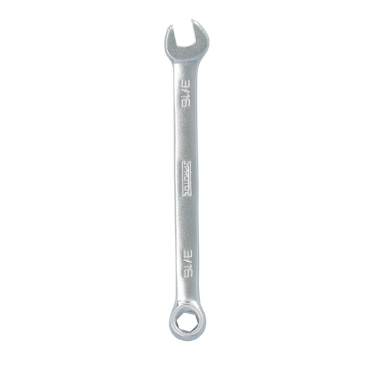 PROTO J1206EFM silver combination wrench, 3/16 inch, front angle, tool photography.