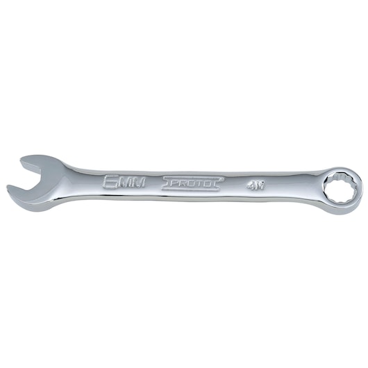 PROTO J1206MES chrome combination wrench, 8mm size, flat lay on white background.