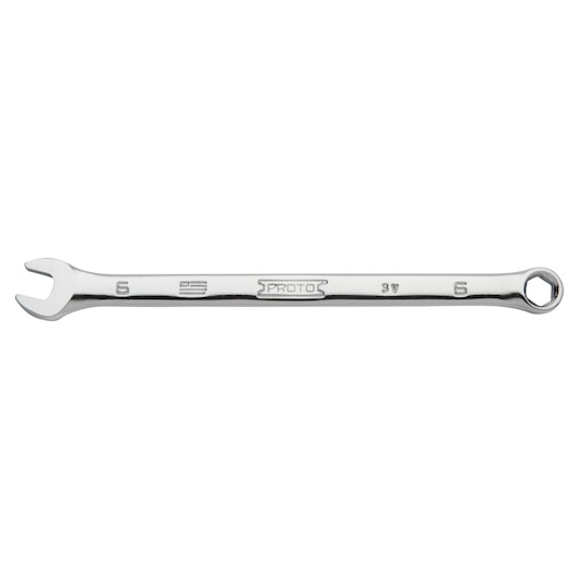 PROTO J1207MH-T500 combination wrench, silver, open-end and box-end, product photo on white background.